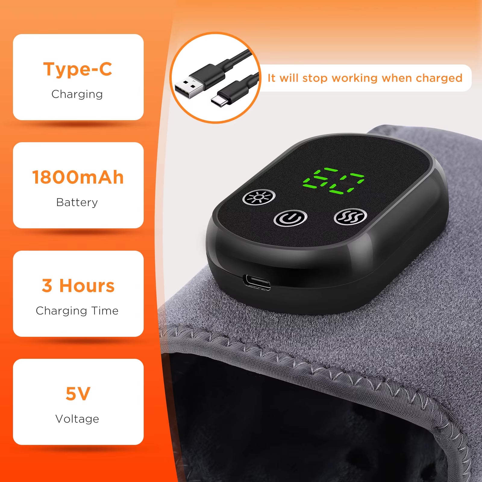 Electric Foot & Ankle Massager - 3/5 Vibration Gears with Hot Compress Ankle Wrap Brace for Muscle Relaxation & Health Care